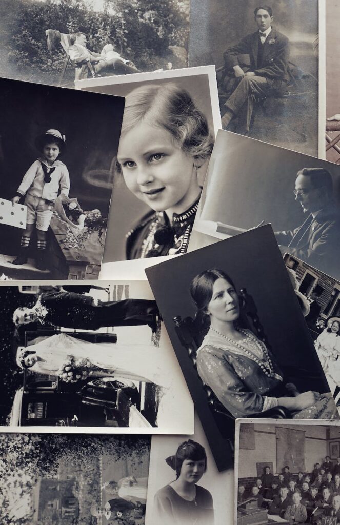 grayscale photo of old pictures