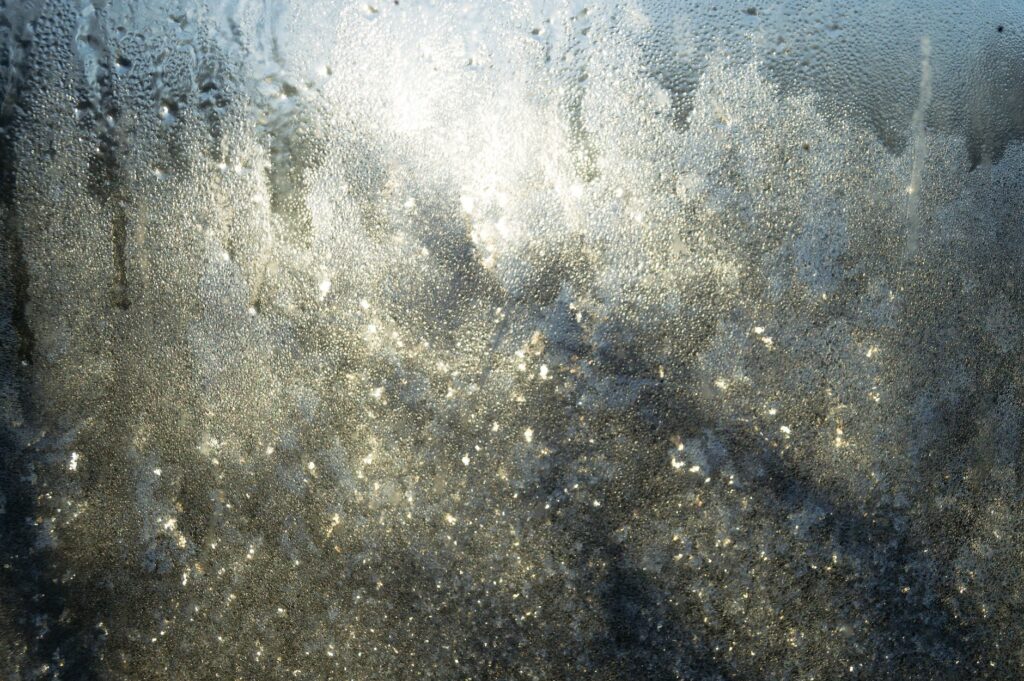 abstract background of glass with water flows