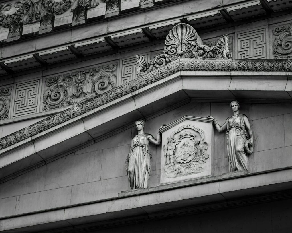 cornice of old national bank