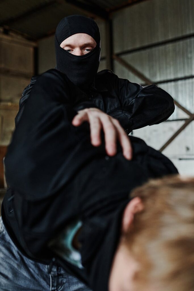 man wearing black balaclava